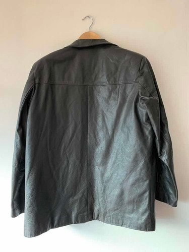 Chaqueta Hombre Cuero Negro Vacuno, Talla 50 Excelente