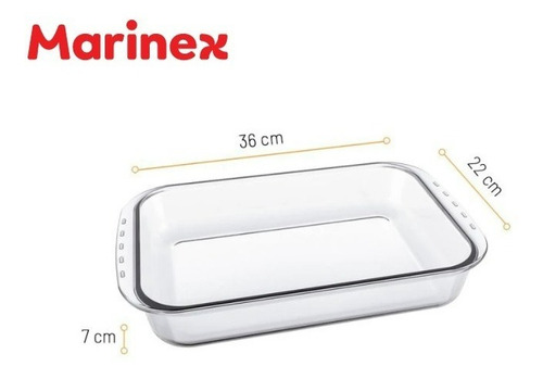 Bandeja rectangular de vidrio para lasaña 3,7 l - Marinex