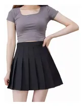 Comprar Falda Corta Tableada,falda Circular,corte A Amplia Casual