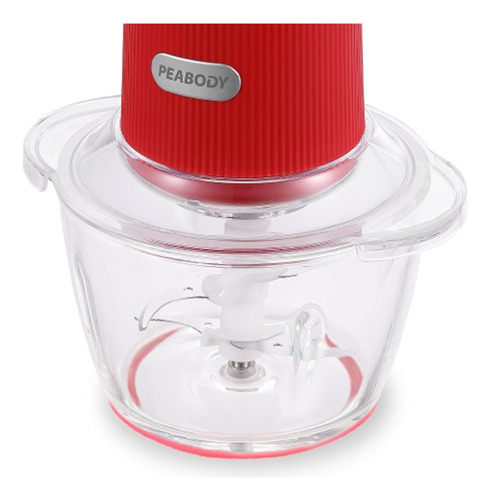 Picador Peabody Doble Cuchilla Rojo Bowl Vidrio 1.2l 350w