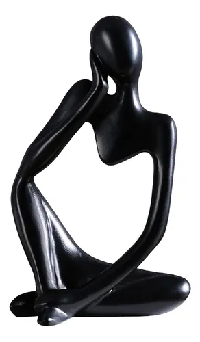 Eguoer Decoración Negro Pensador Estatua Arte Abstracto Escu