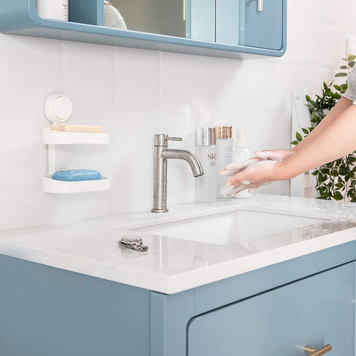 Jabonera Extraíble Con Ventosa De Doble Capa Para Ducha Baño