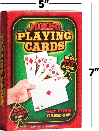 Imagen 3 de 9 de ¡ Juego De Cartas Poker Grande 18x12cm Ofertas Gigantes !!