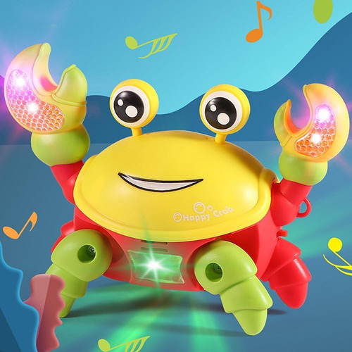 Juguete Bebe Cangrejo Musical Camina Luces Y Sonido