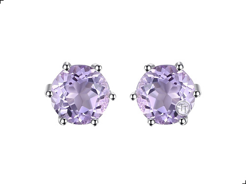 Aretes Amatista Natural 0.56 Ct Plata Esterlina 925 Light