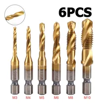 Comprar 6pcs Brocas Métricas De Rosca Hexagonal Parafuso Titânio