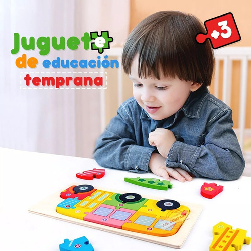 Rompecabezas Madera Para Niños 6 Piezas Figura Pingüino