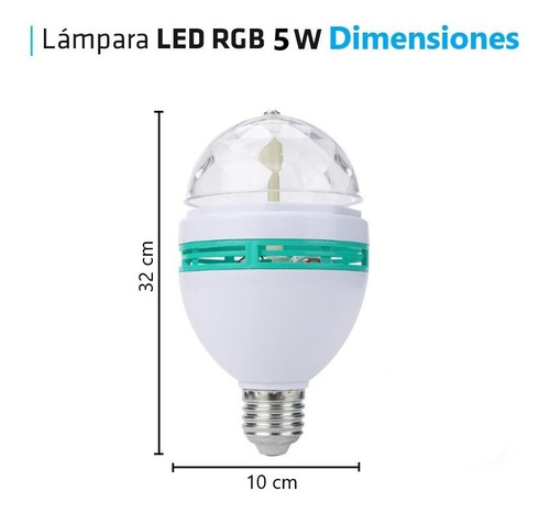 Imagen 4 de 10 de Lampara Led Giratoria 3w Rgb Foco 3 Colores Bolichera Mfull