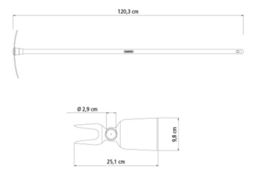 Escardillo Dos Puntas Mango De Madera 120 Cm Tramontina