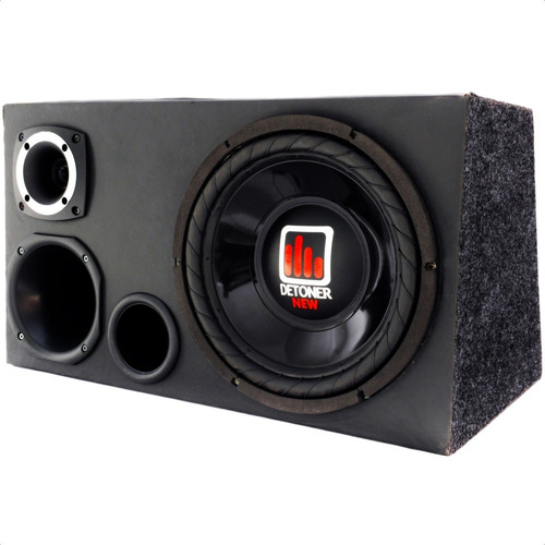 Caixa Selada Completa Som Automotivo Trio Sub Detoner 12 Pol