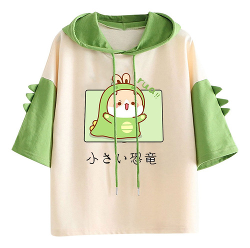 Sudadera Con Capucha Casual Con Diseño De Dinosaurio Para Mu