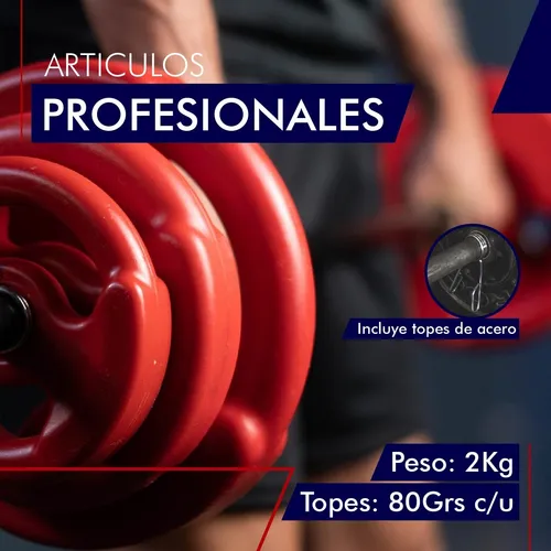 Barra 2 Mancuernas 17 Kg En Discos Pvc Rellenos