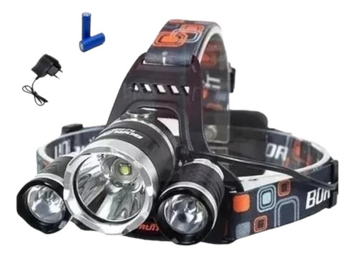 Lanterna / Farol De Cabeça Bike 3 Led Cree T6 Recarregável