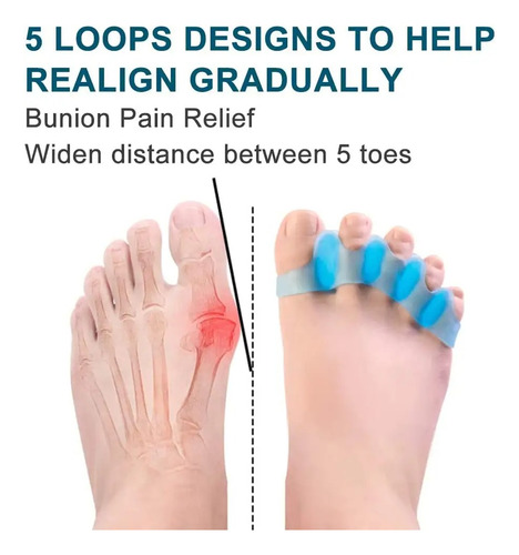 3 Par Separador Dedos Silicona Corrector Juanetes Pedicura F