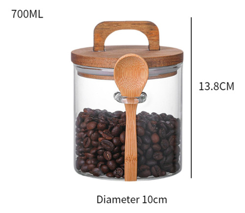 Latas Selladas Con Bote Transparente, Recipiente Y Cuchara