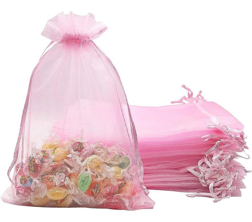 Bolsas De , Mxphk-004, 4 Pzas, Tela, Rosa, Bolsa De Or Color Rosa Diseño De La Tela Liso