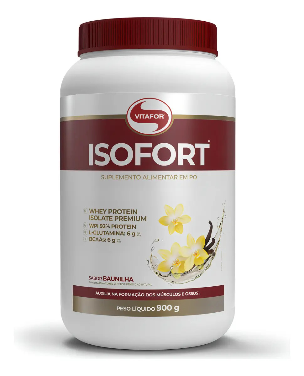 Whey Protein Isolado Isofort Pote Vitafor 900 g