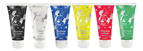 Conjunto De Pintura A Dedo 6 Cores Minnie Mouse Desenhos
