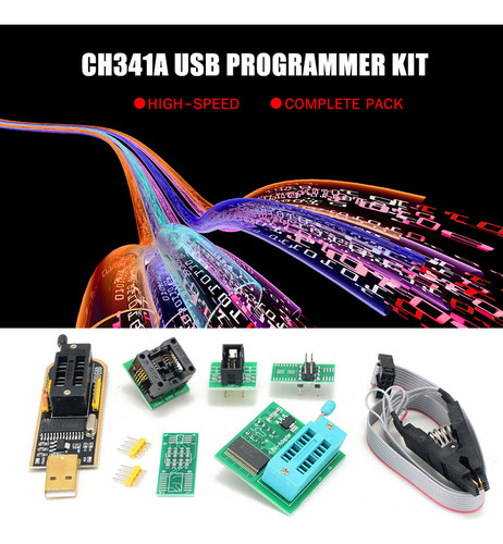 Kit Programador Usb Ch341a Con Clip Sop8 Y Adaptador De 1.8