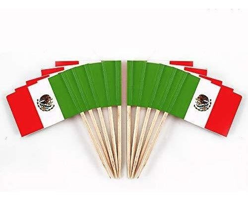 Javd Cyps 100 Pcs México Palillo Bandera Mexicana Banderas, 