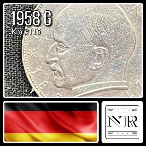 Alemania - 2 Marcos - Año 1958 G - Km #116 - Max Planck
