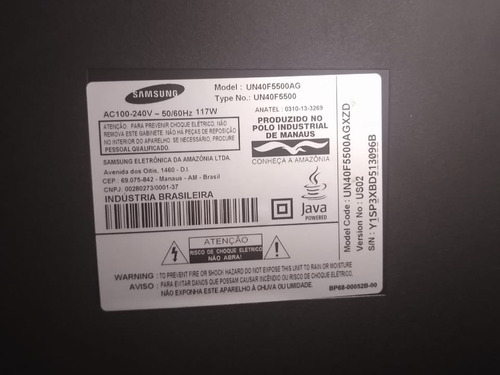Smart Tv Slim Led 40 Full Hd Samsung Un40f55 Com Função Fut