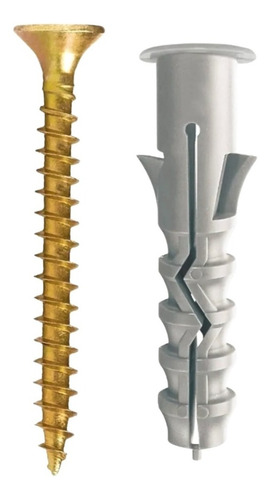 Tarugo N 8 Con Tope + Tornillo 10x1.3/4 Mm X 100u Completo