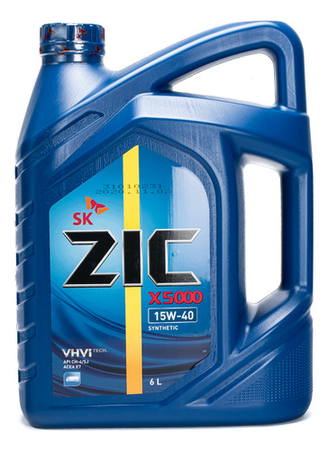 Aceite Para Motor Zic X5000 15w40 Sintetico Ch4/sj 6l