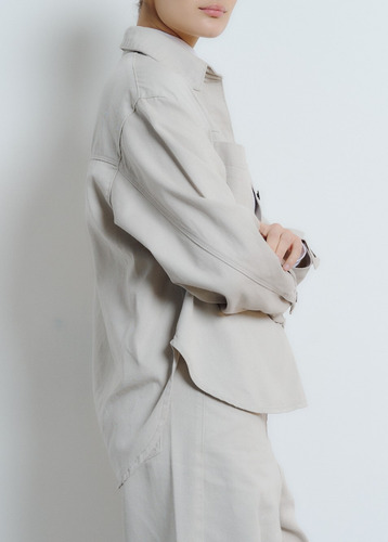 Camisa Mujer Maitry Jeans Boxy Ceni Oversize Gabardina Rígid