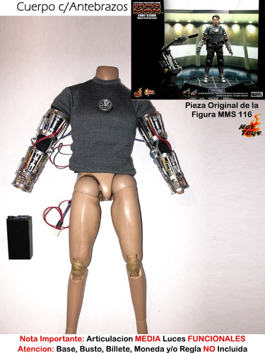 Cuerpo C/ Luz Tony Stark Hot Toys Mms116 Escala 1/6 Original (Usado)