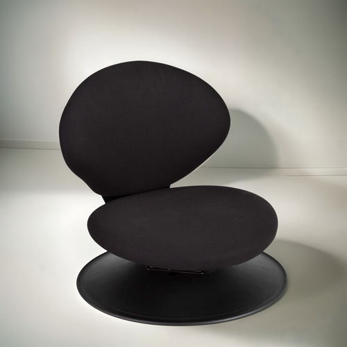 Silla De Piso Giratoria Acolchada 360 Grados Color Negro Color Material Del Tapizado