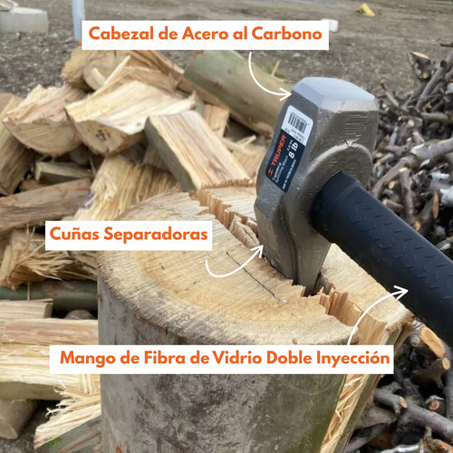 Hacha Para Partir Leña Truper Con Mango De Fibra 3.6kg 90cm