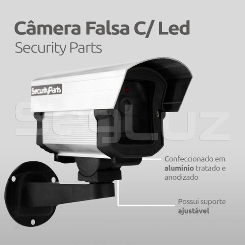 Imagem 2 de 7 de Micro Câmera Falsa C/ Led A Pilha Sem Fio Security Parts