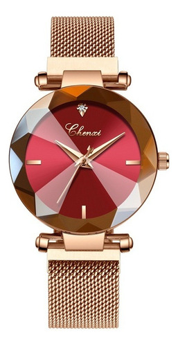 Chenxi Reloj De Cuarzo Con Cristal Geométrico Para Mujer