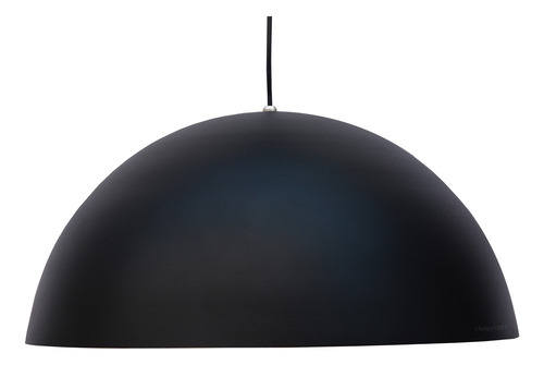 Imagem 4 de 8 de Pendente Ônix Preto E Dourado Alumínio Meia Lua Esfera 43cm