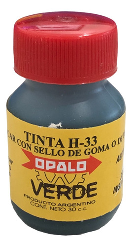 Tinta Sellos Indeleble Secado Rapido Opalo H33 X 30cc Negro