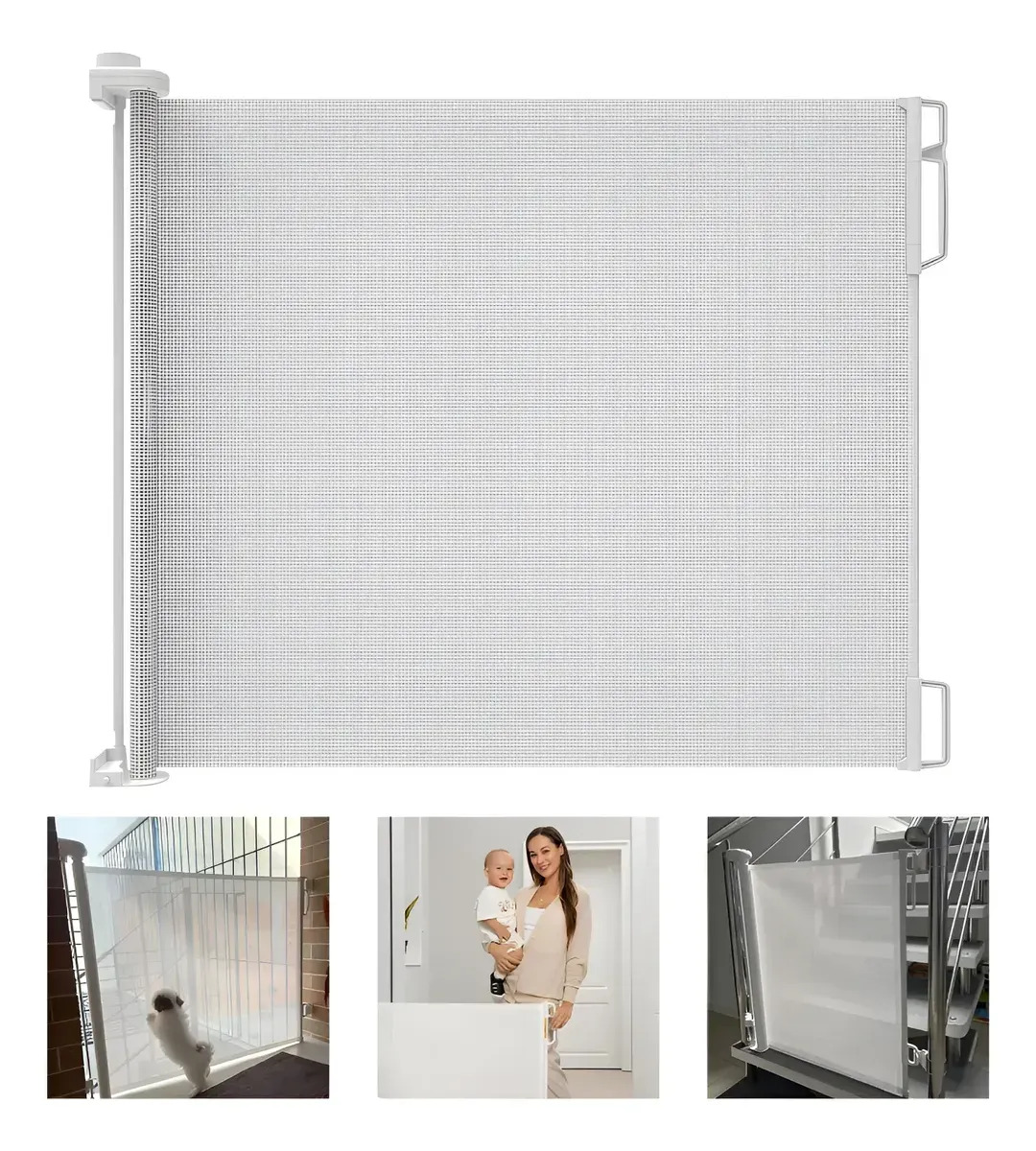 Grade Ajustável 1.80m Segurança Divisória Bebe Pet Escada Cor Branco