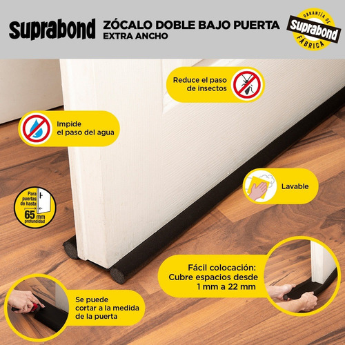 Zócalo Burlete Suprabond Doble Extra Ancho 120cm - Negro