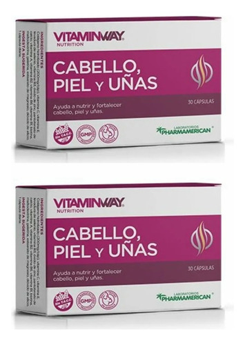 Cabello Piel Y Uñas Pack X2 Cajas X 30 Cápsulas Vitamin Way