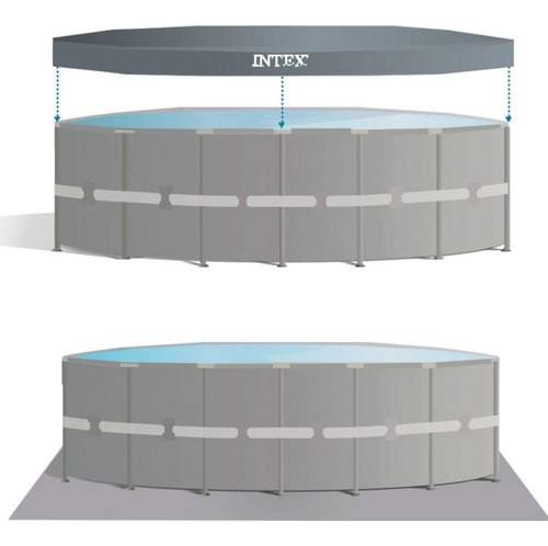 Piscina Circular De Armação Intex 19.126l Com Bomba Filtro Cor Cinza Bomba 110v