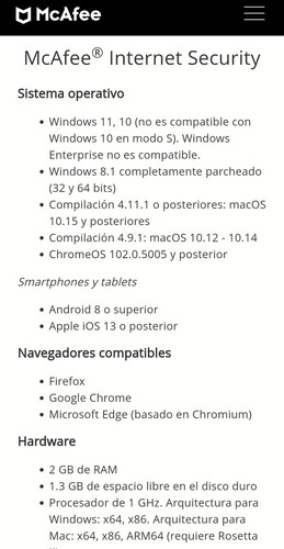 Mcafee Antivirus Internet Security 10 Dispositivos 1 Año