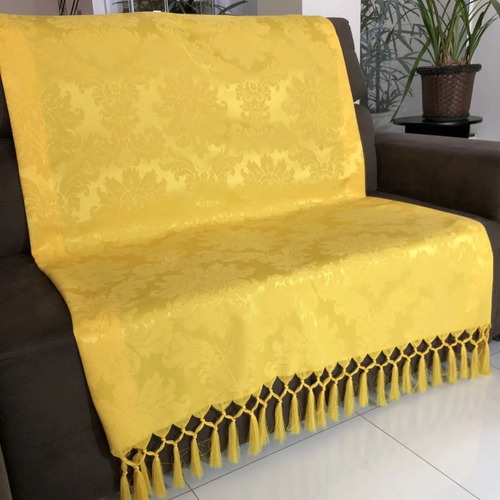 Manta Decorativa Jacquard Para Sofá 190x140cm Escolha Cor Amarelo Desenho