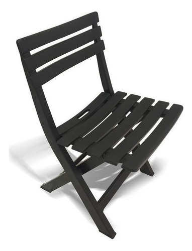 Kit Mesa De Plástico Monobloco Preta Com 4 Cadeiras Dobrável Cor Preto