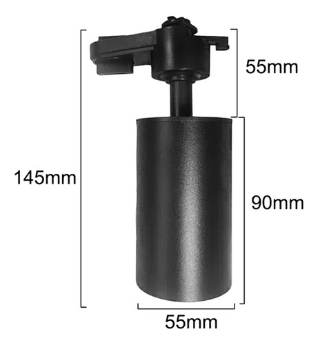 Pack 6 Focos Cálidos Con 2 Rieles Negro 1mt Para Cielo/techo