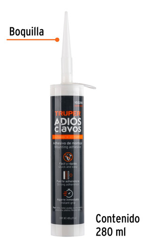 Adhesivo De Montaje Adios Clavos 420 G Truper 102280