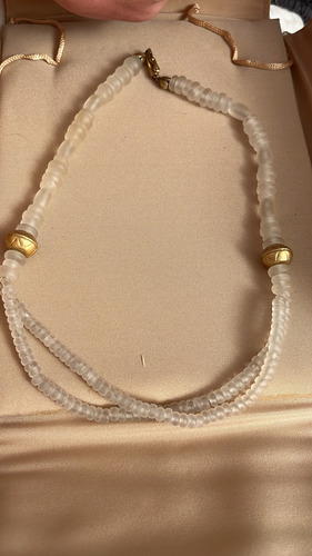 Bellísimo Collar Cuentas Colección Galería Cano Bao Oro 24k Blanco (Usado)