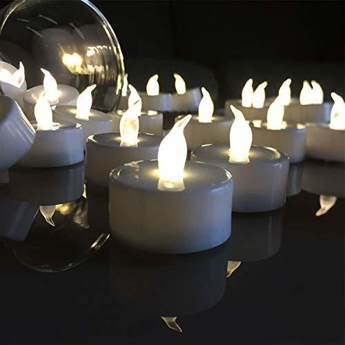 Velas Sin Llama De Luz Led Parpadeante Color Blanco 24 Pzs