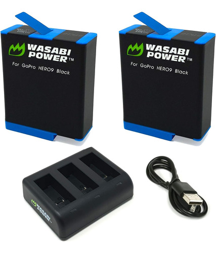 Wasabi Power Batería (paquete De 2) Y Cargador Triple Para G