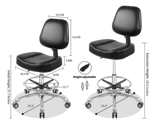 Nazalus Silla Elevadora Taburete Ajustable Con Respaldo Y