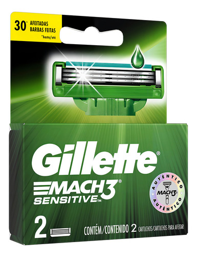 Repuestos Para Afeitar Gillette Mach3 Sensitive 2 U